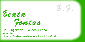 beata fontos business card